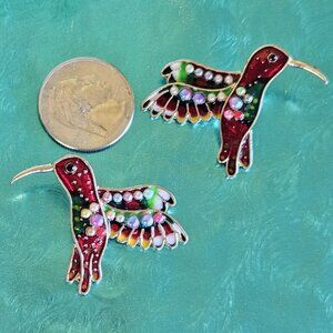 🪶HUMMINGBIRD 🪶 Push-Back Post Earrings - NWOT